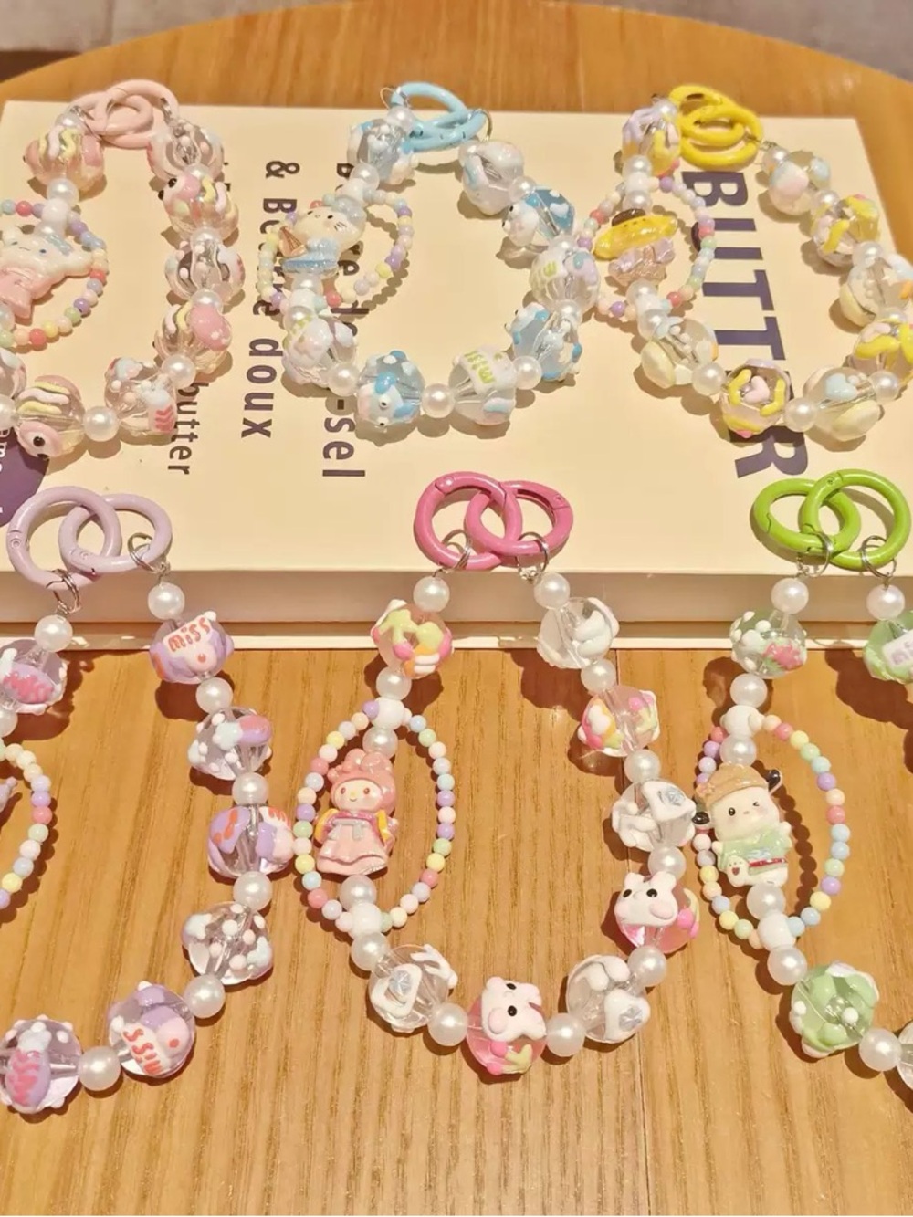 Sanrio Pastel Multicolor Beaded Key Chain& Phonechain Strap